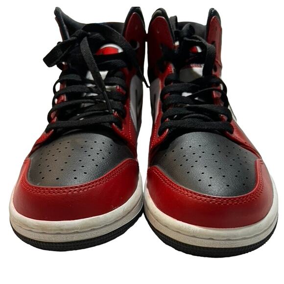 Nike Other - Nike Air Jordan 1 Mid Reverse Bred Retro Red 554724069 Sz 9 Box Streetwear‎